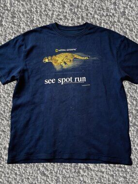 National Geographic See Spot Run Cheetah Graphic T-Shirt Navy